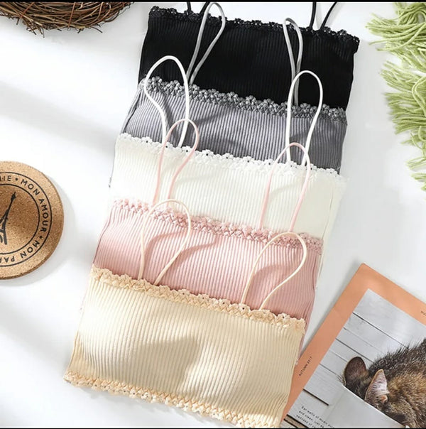 Pack Of 2 | Beautiful Back One Word Lace Wireless Sports Bra