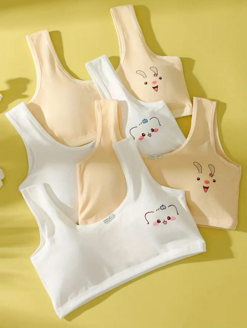 Pack Of 3 Teen Girls Casual Breathable Soft Comfortable Sports Bra