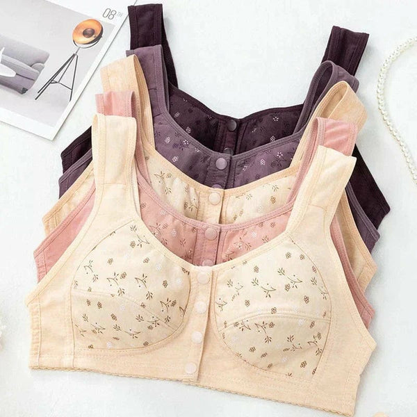 50% OFF | PAck of 2 Anti Sagging Front Open Cooling Cotton Button Bra