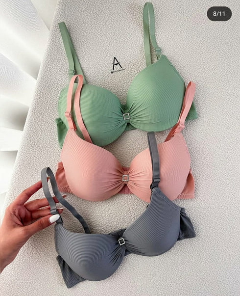 70% OFF | PACK OF 2 | Luxury USA-Imported Push-Up Bra | Soft Ribbed Lift Bra