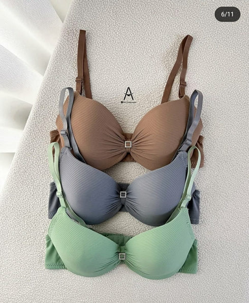70% OFF | PACK OF 2 | Luxury USA-Imported Push-Up Bra | Soft Ribbed Lift Bra