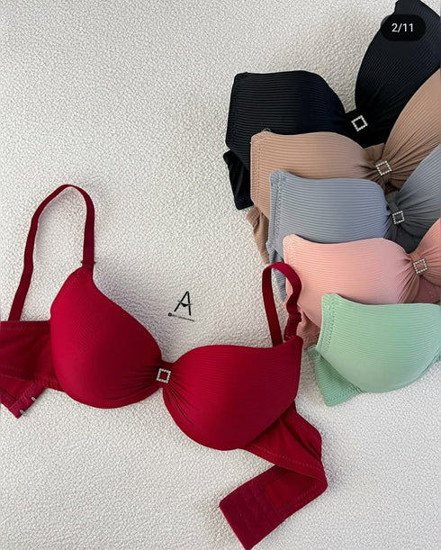 70% OFF | PACK OF 2 | Luxury USA-Imported Push-Up Bra | Soft Ribbed Lift Bra