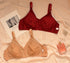 SALE 50% OFF | PACK OF 3 BEAUTIFULL PRINTED PURE COTTON BRA | DIFFERENT COLOURS