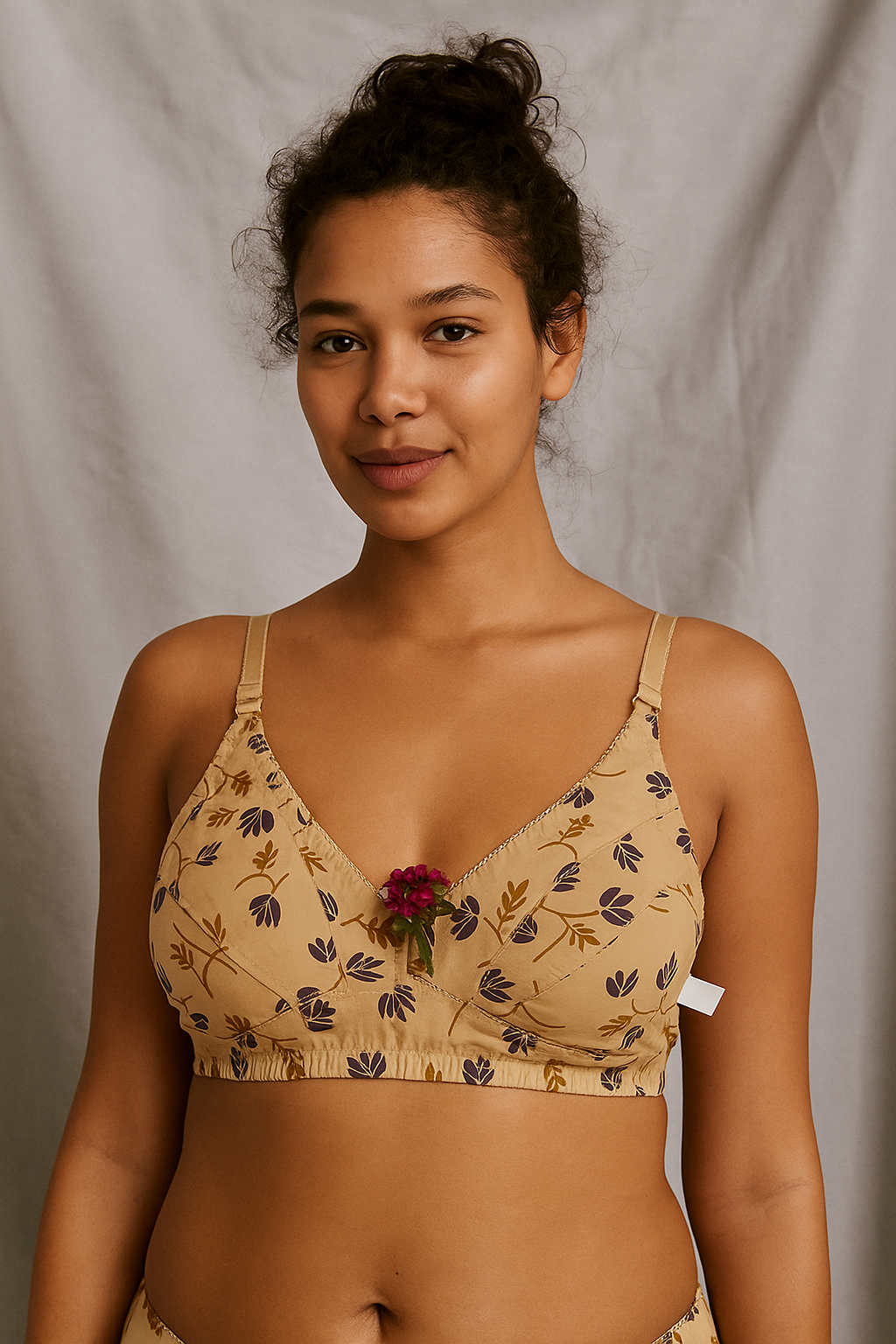 Pack of 2 | Buy 1 Soft Cotton Floral Bra Get 1 Panty Free