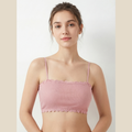 Pack of 3 Thin Strap Pure Cotton Lace Back Bra – Wireless Everyday Comfort