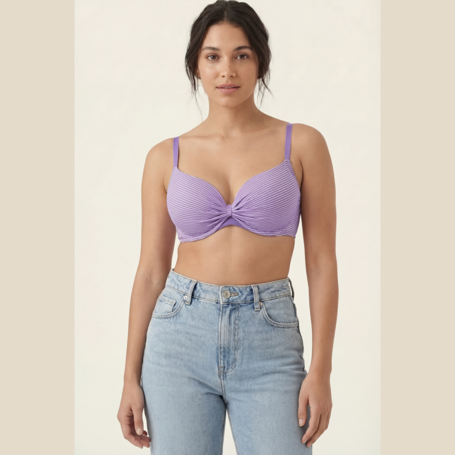Pack of 2 Striped Padded Bra & Panty Sets – Chain Strap Style