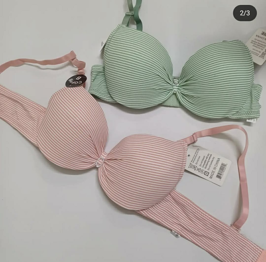 70% OFF | PACK OF 2 PREMIUM IMPORTED LINED PRINTED PADDED PUSHUP BRA