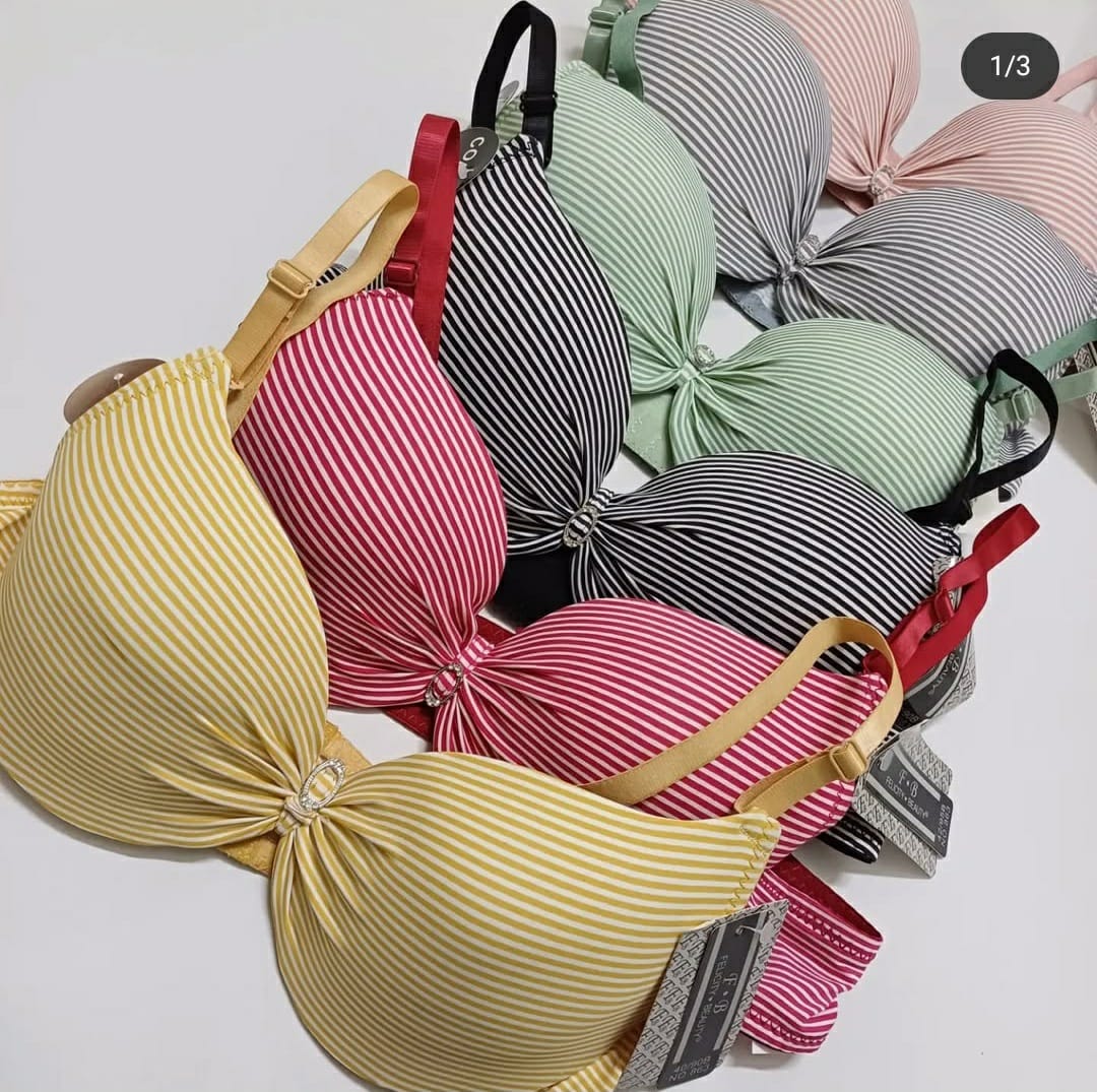 70% OFF | PACK OF 2 PREMIUM IMPORTED LINED PRINTED PADDED PUSHUP BRA