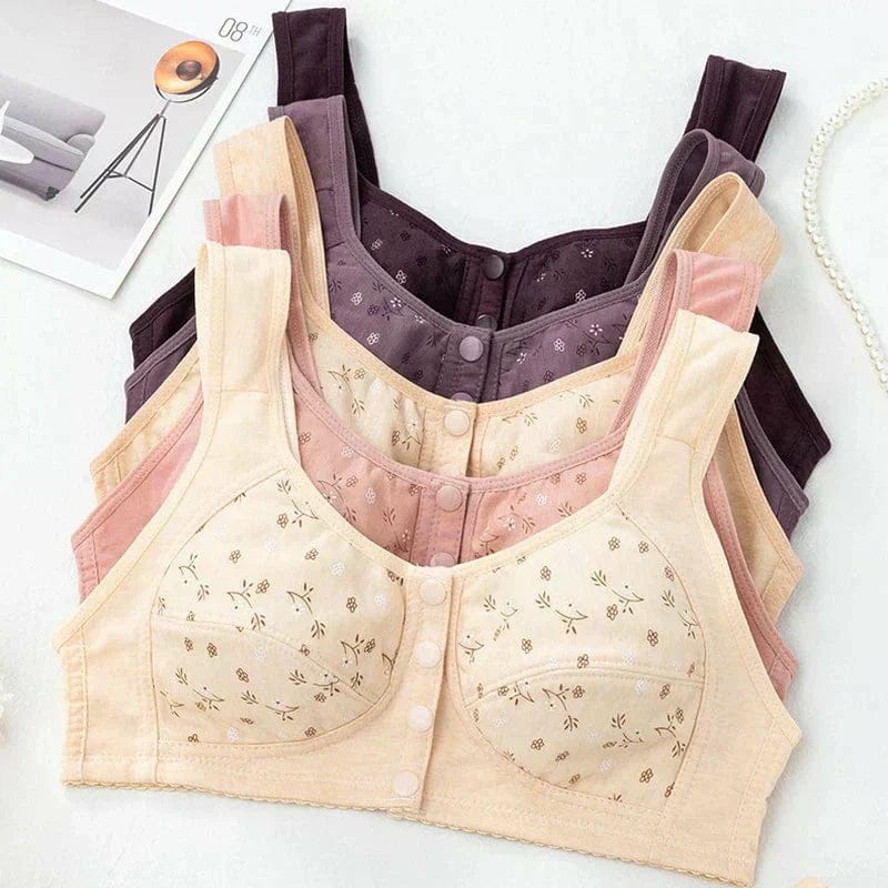 50% OFF | PAck of 2 Anti Sagging Front Open Cooling Cotton Button Bra