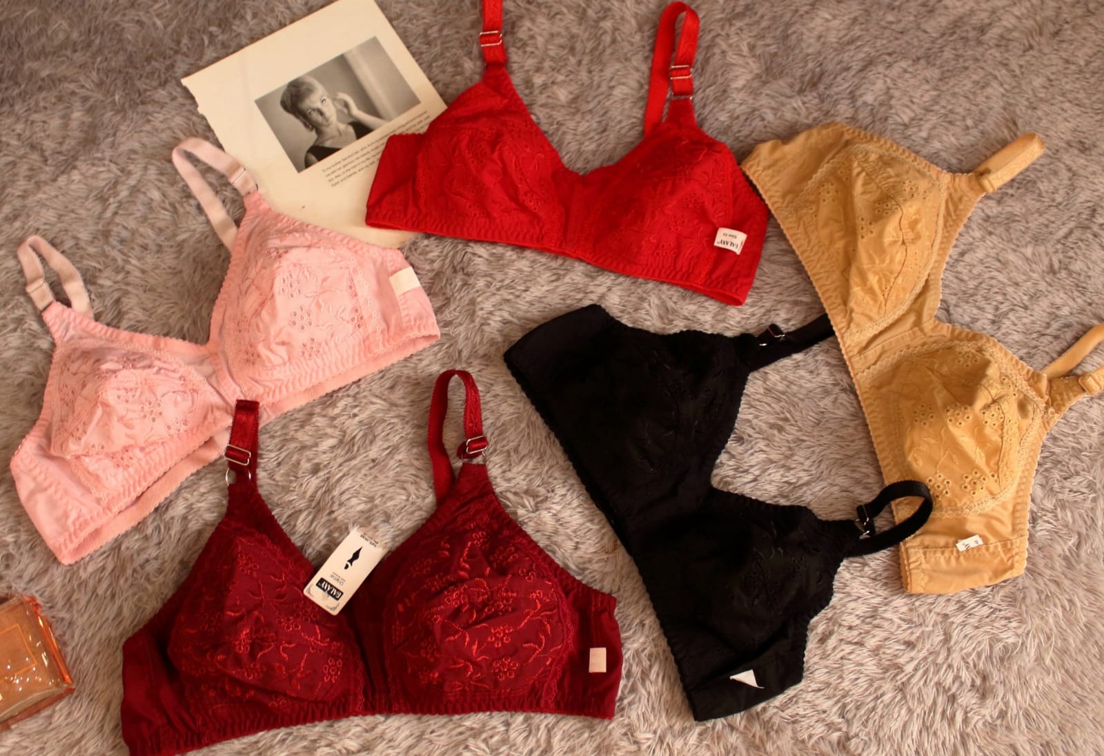 SALE 50% OFF | PACK OF 3 BEAUTIFULL PRINTED PURE COTTON BRA |  DIFFERENT COLOURS